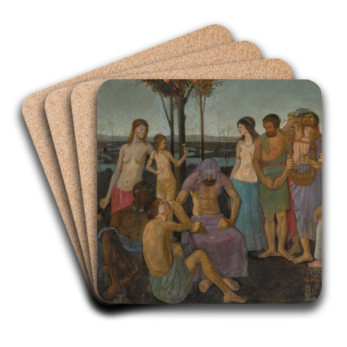 Allegory by Mark Gertler Art Drink Coaster set Allegory by Mark Gertler Art Drink Coaster set