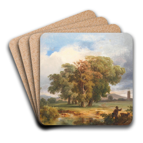 Motif of the Cascina in Pisa by Kroly Mark Art Drink Coaster set