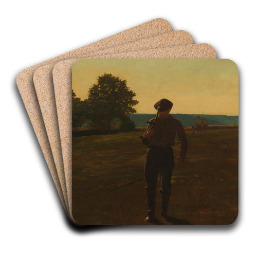 Man with a Scythe by Winslow Homer Art Drink Coaster set