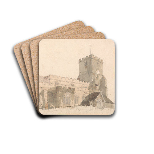 Writtle Church, Essex by Thomas Girtin Drink Coasters - set of 4