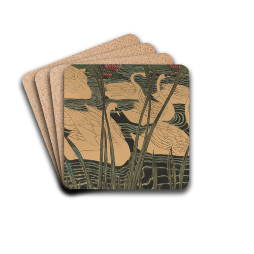 Zwanen by Lon Spilliaert Drink Coasters - set of 4 Zwanen by Lon Spilliaert Drink Coasters - set of 4