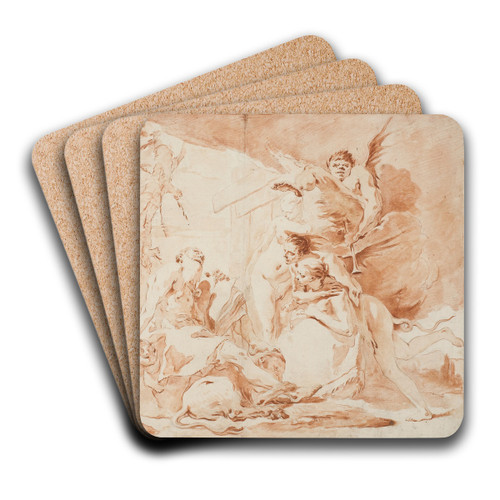 Den hellige Hieronymus' fristelser by Giovanni Battista Tiepolo Art Drink Coaster set