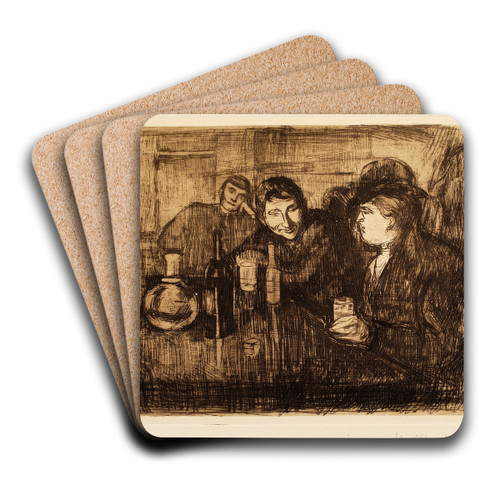 Kristiania Bohemian by Edvard Munch Art Drink Coaster set