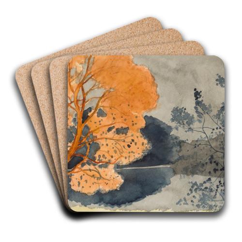 Etang en automne by Lon Spilliaert Art Drink Coaster set Etang en automne by Lon Spilliaert Art Drink Coaster set