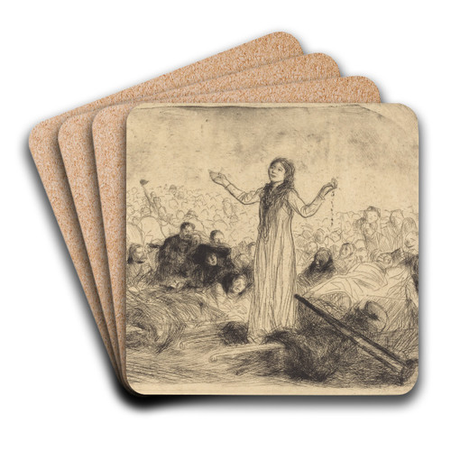 Lourdes, the Miracle (second plate) by Jean-Louis Forain Art Drink Coaster set