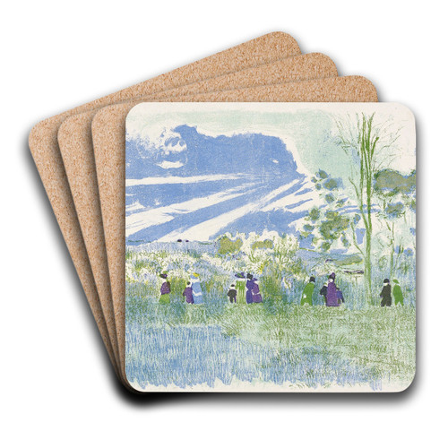 Across the Fields, plate three from Landscapes and Interiors by douard Vuillard Art Drink Coaster set