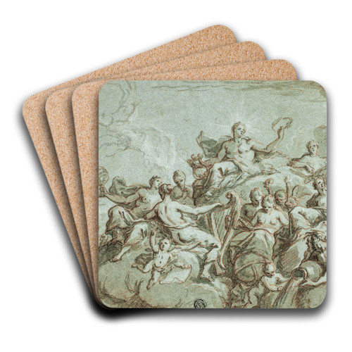 Apollo and the Muses by Bartholomaeus Spranger Art Drink Coaster set