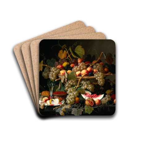 Still Life with Fruit by Severin Roesen Drink Coasters - set of 4