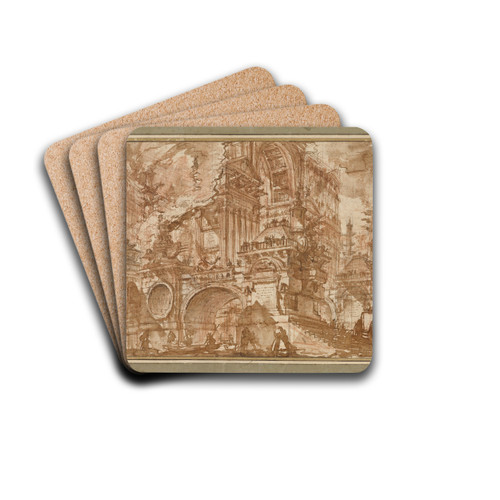 An Ancient Port by Giovanni Battista Piranesi Drink Coasters - set of 4
