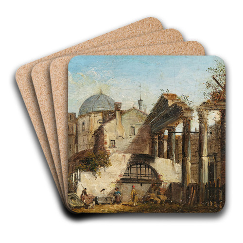 The Forum Romanum by Giovanni Migliara Art Drink Coaster set The Forum Romanum by Giovanni Migliara Art Drink Coaster set
