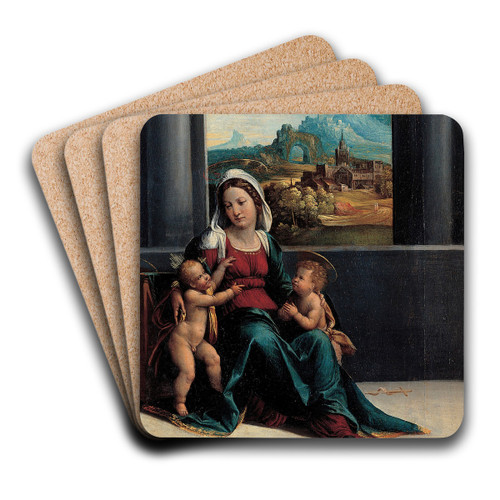 Madonna with the Child and St. John by Garofalo and workshop Art Drink Coaster set