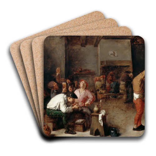 Interior of a Tavern by Adriaen Brouwer Art Drink Coaster set