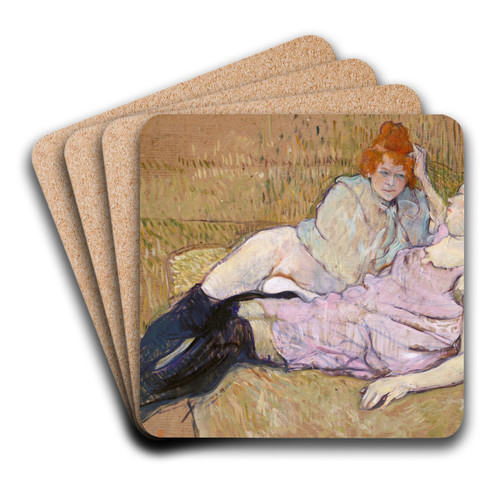 The Sofa by Henri de Toulouse-Lautrec Art Drink Coaster set The Sofa by Henri de Toulouse-Lautrec Art Drink Coaster set