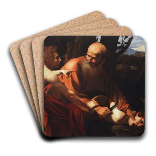 Sacrifice of Isaac by Caravaggio Art Drink Coaster set