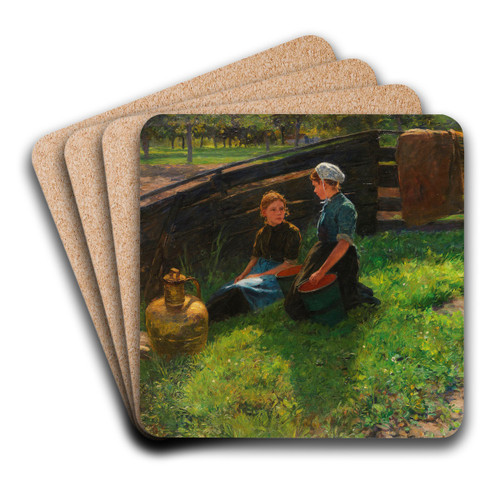 Sommernachmittag by Friedrich Kallmorgen Art Drink Coaster set Sommernachmittag by Friedrich Kallmorgen Art Drink Coaster set