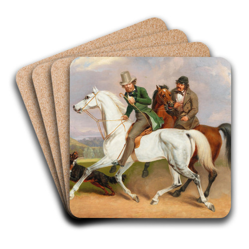 Riding Out with Dog by Josef Ziegler Art Drink Coaster set