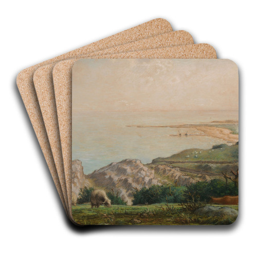 La Mer vue du haut de la falaise de Landemer by Jean-Franois Millet Art Drink Coaster set La Mer vue du haut de la falaise de Landemer by Jean-Franois Millet Art Drink Coaster set