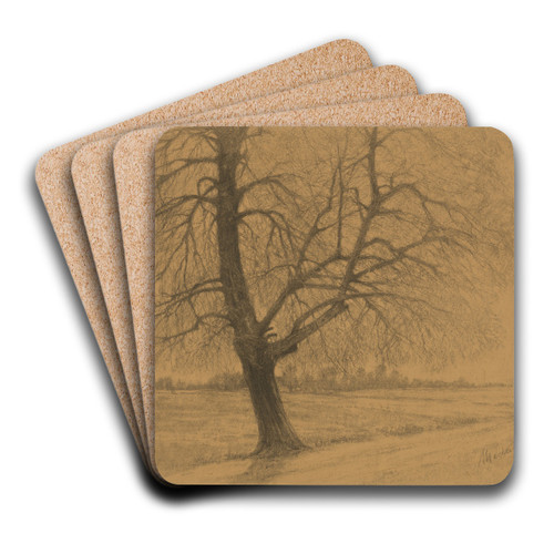Tree by Ladislav Mednynszky Art Drink Coaster set