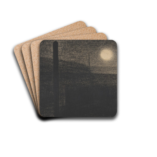 Courbevoie; Factories by Moonlight by Georges Seurat Drink Coasters - set of 4