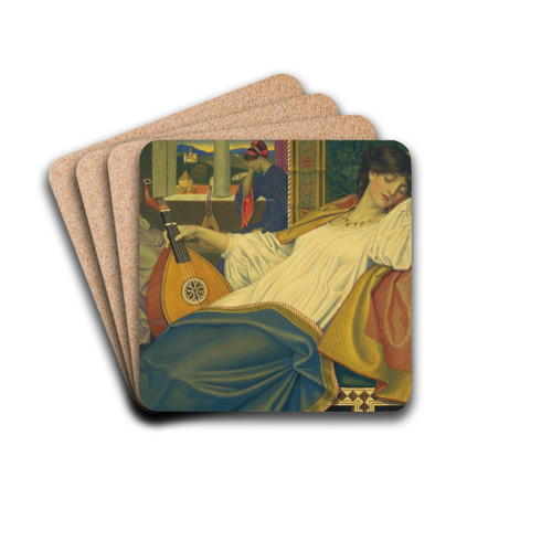 The Sleeping Beauty by Joseph Edward Southall Drink Coasters - set of 4