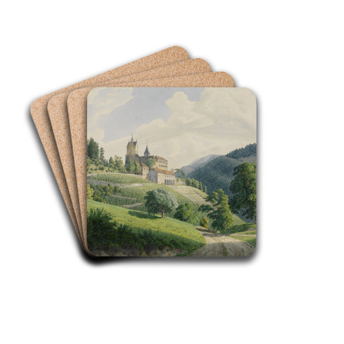 Blick auf Schlo Eberstein by Carl Ludwig Frommel Drink Coasters - set of 4
