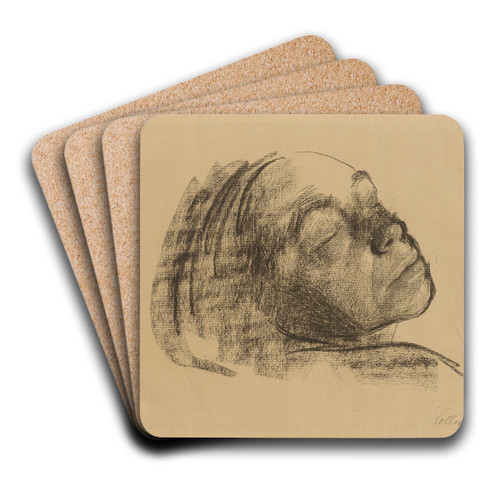 Selbstbildnis mit geschlossenen Augen, nach hinten geneigt by Kthe Kollwitz Art Drink Coaster set