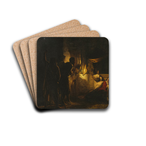 Adoration of the Shepherds by Carl Bloch Drink Coasters - set of 4