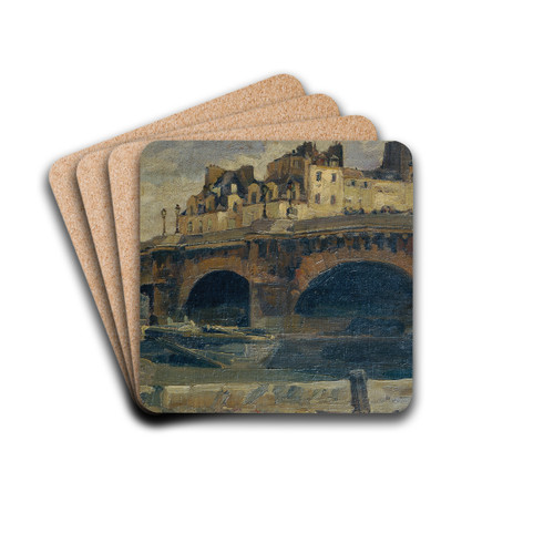 Pariser Landschaft mit Pont Neuf by Julius Ullmann Drink Coasters - set of 4