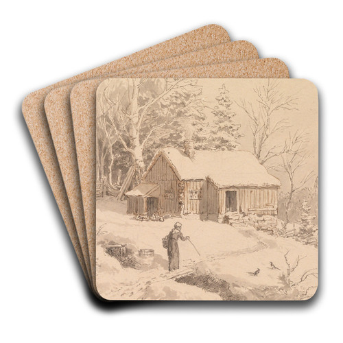 Berthe Tuppenhaug by Hans Gude Art Drink Coaster set