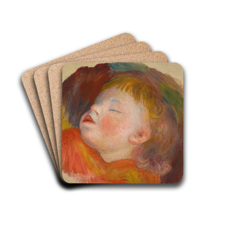 Enfant Endormi by Pierre-Auguste Renoir Drink Coasters - set of 4