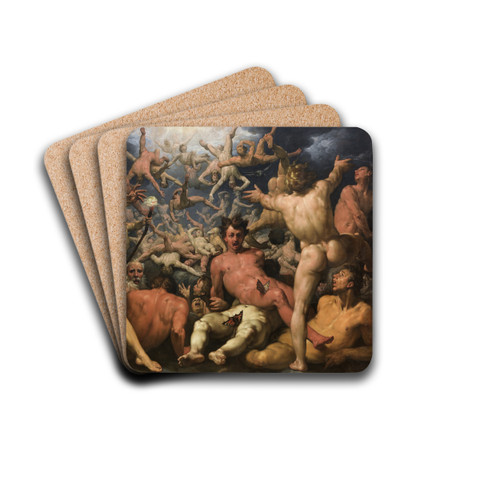 The Fall of the Titans by Cornelis Cornelisz Van Haarlem Drink Coasters - set of 4