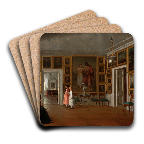 Interior of the living room in the artists house by Aleksander Kokular Art Drink Coaster set