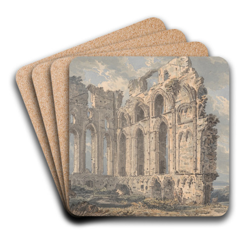 Tynemouth Priory, Northumberland by Thomas Girtin Art Drink Coaster set