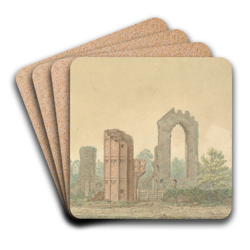 Leiston Abbey, Suffolk by Isaac Johnson Art Drink Coaster set