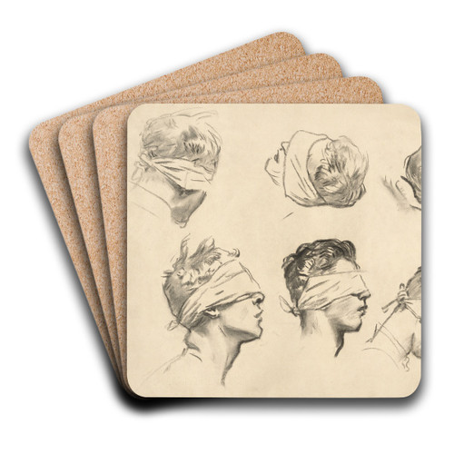 Studies for 'Gassed' III by John Singer Sargent Art Drink Coaster set