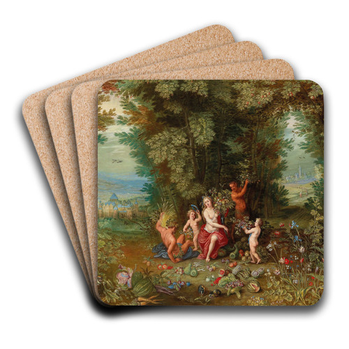 An Allegory of Earth by Jan van Kessel the Younger Art Drink Coaster set An Allegory of Earth by Jan van Kessel the Younger Art Drink Coaster set