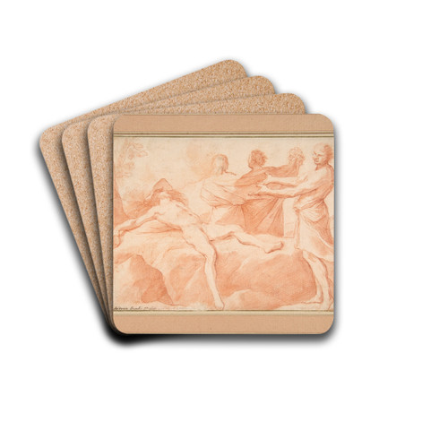 The Drunkenness of Noah by Andrea Sacchi Drink Coasters - set of 4