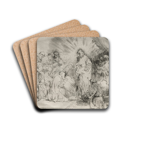 Christ Appearing to the Apostles by Rembrandt van Rijn Drink Coasters - set of 4