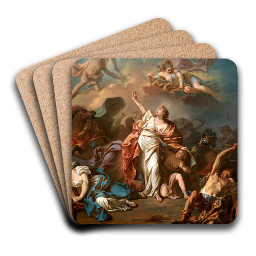 Apollo And Diana Attacking The Children Of Niobe by Jacques Louis David Art Drink Coaster set