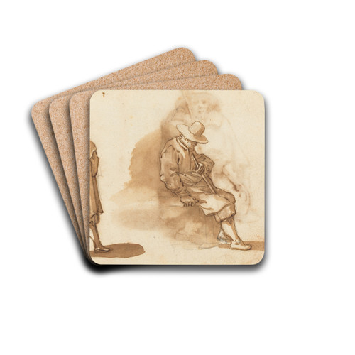 Two Studies of a Man by Remigio Cantagallina Drink Coasters - set of 4 Two Studies of a Man by Remigio Cantagallina Drink Coasters - set of 4