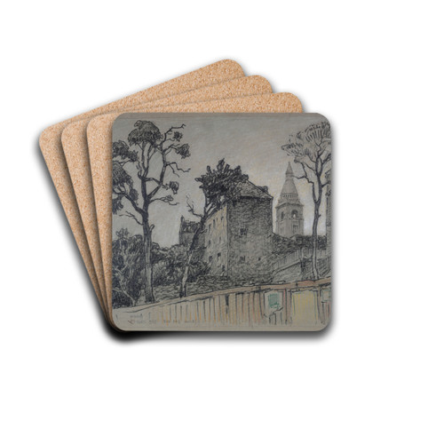 La rue des Saules by Ferdinand Boberg Drink Coasters - set of 4 La rue des Saules by Ferdinand Boberg Drink Coasters - set of 4