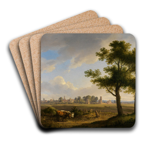 Blick auf Karlsruhe von Sden by Carl Kuntz Art Drink Coaster set