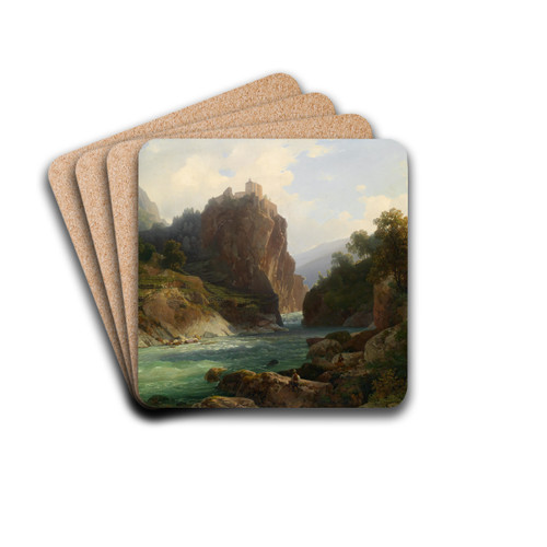 Blick auf die Zenoburg bei Meran by Thomas Ender Drink Coasters - set of 4