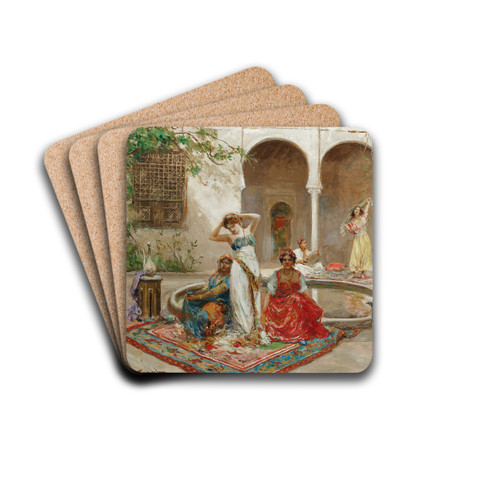 Dancing In The Harem Courtyard by Fabio Fabbi Drink Coasters - set of 4 Dancing In The Harem Courtyard by Fabio Fabbi Drink Coasters - set of 4