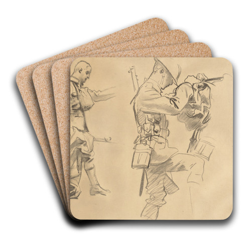 Studies for 'Gassed' (recto) by John Singer Sargent Art Drink Coaster set