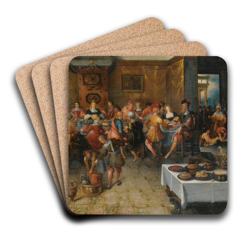 The Parable Of TheWedding Feast by Frans Francken the Younger Art Drink Coaster set