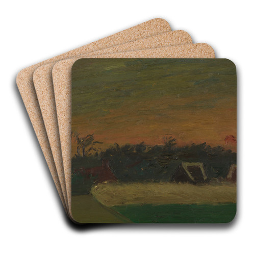 Sunset by Gustave De Smet Art Drink Coaster set