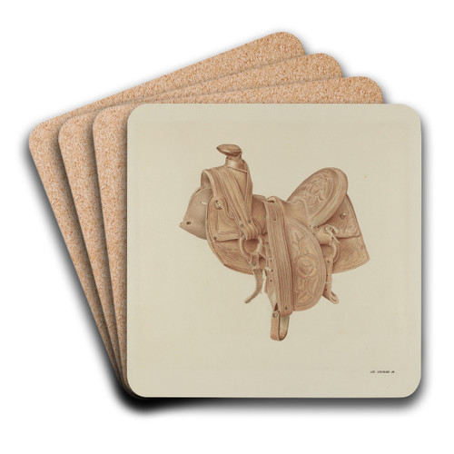 Saddle by Joe Brennan Art Drink Coaster set