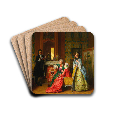 A Reading From Molire by Jean Carolus Drink Coasters - set of 4 A Reading From Molire by Jean Carolus Drink Coasters - set of 4