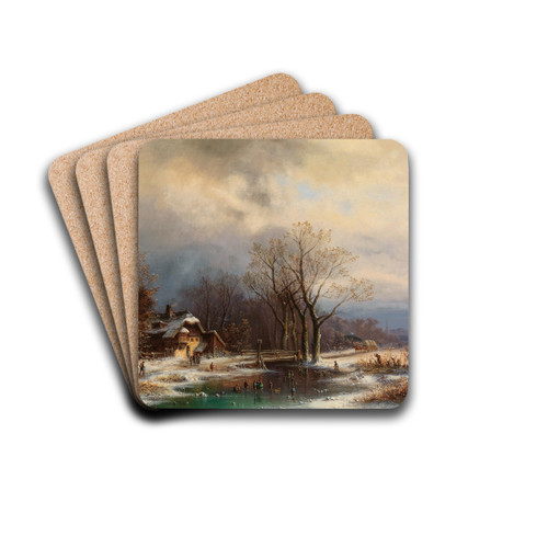A Vast Winter Landscape by Anton Doll Drink Coasters - set of 4